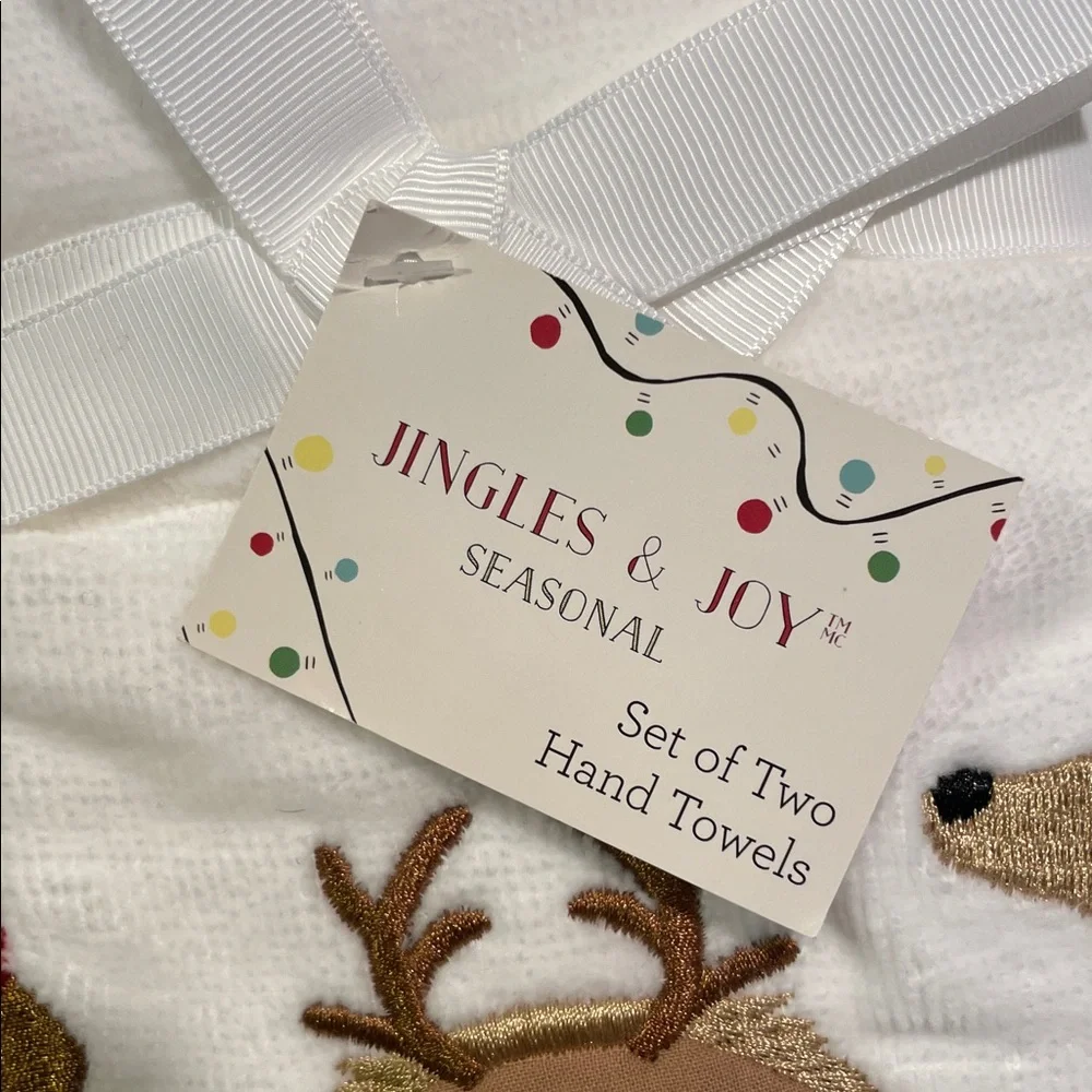 Jingles & Joy dachshund holiday Seasonal Hand Towels